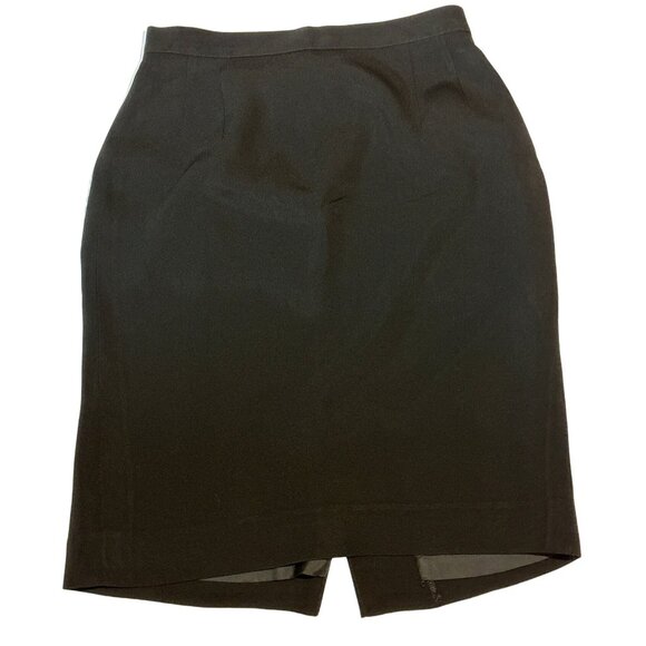 Professional Power Black Pencil Skirt Sz 4 Italian Giorgio Armani Le Collezioni - Picture 1 of 7